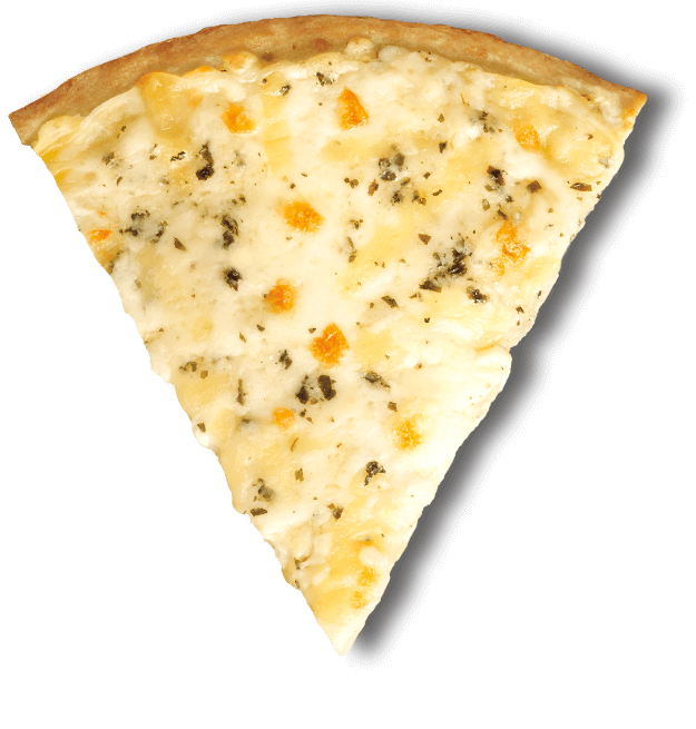 Eight Cheeses Creamy Garlic Alfredo Sauce Pizza Pizza Slice