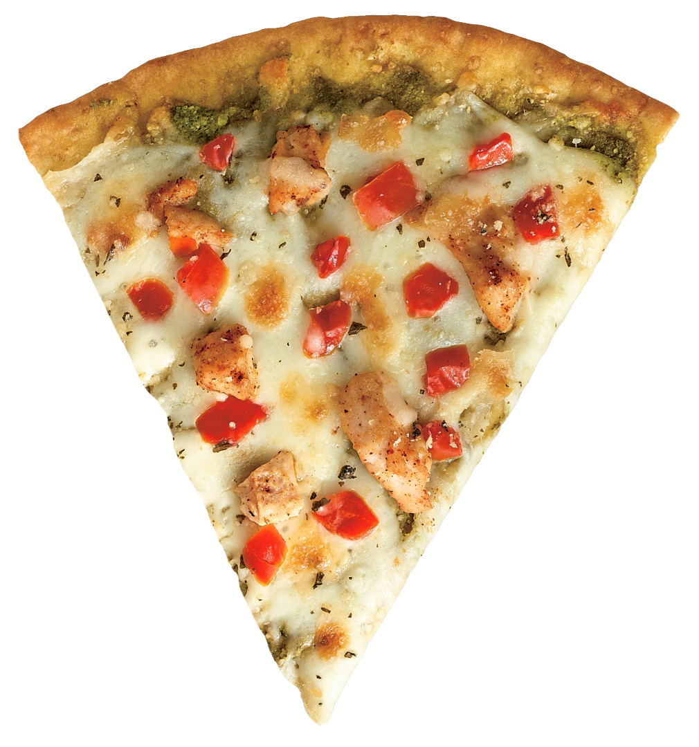 Chicken Pesto Pizza with Hemp Seed Crust Pizza Slice